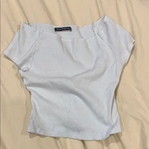 off the shoulder white crop top